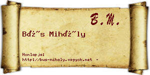 Bús Mihály névjegykártya