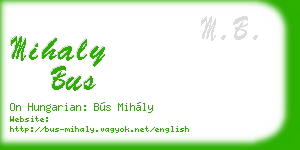 mihaly bus business card